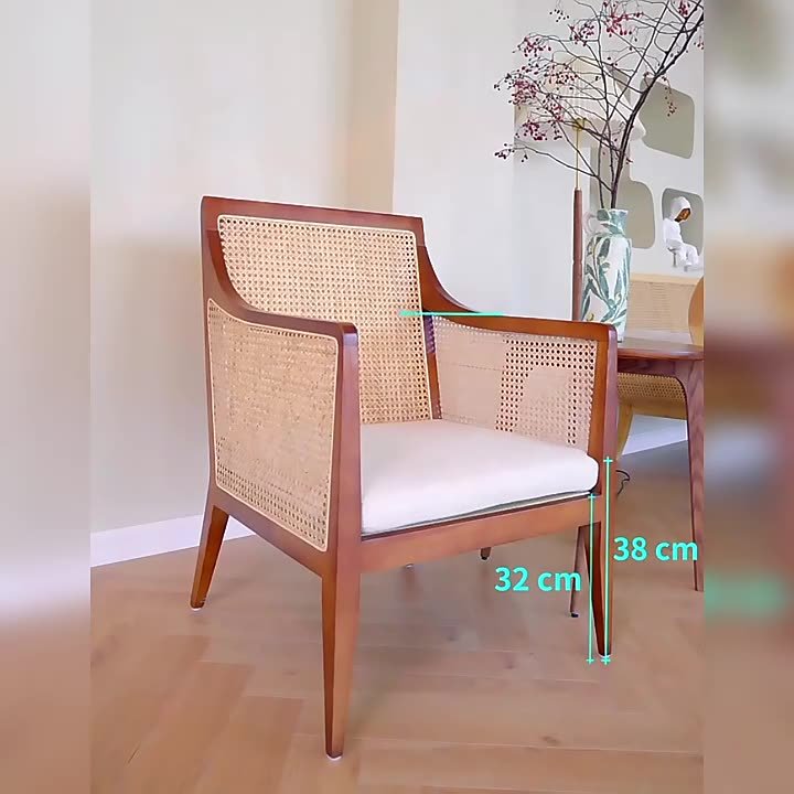nordic solid wood rattan woven leisure chair nordic solid wood rattan woven leisure chair