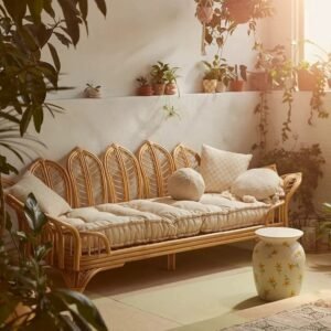 nordic real rattan three seater rattan sofa
