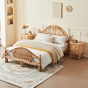 wabi sabi style handwoven double bed
