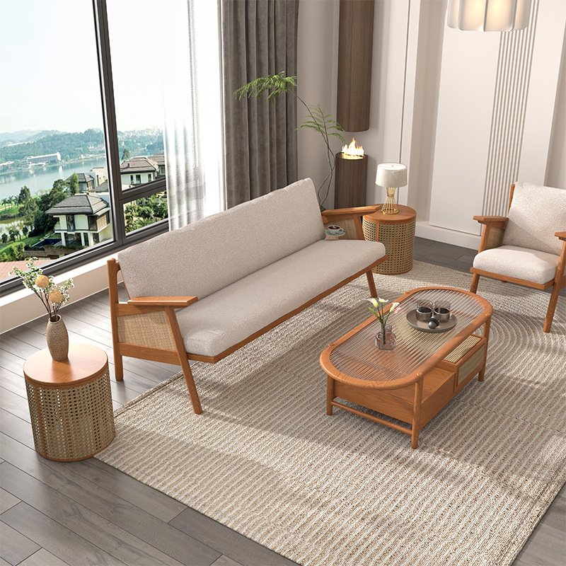 wabi sabi style southeast asian solid wood rattan sofa wabi sabi style southeast asian solid wood rattan sofa