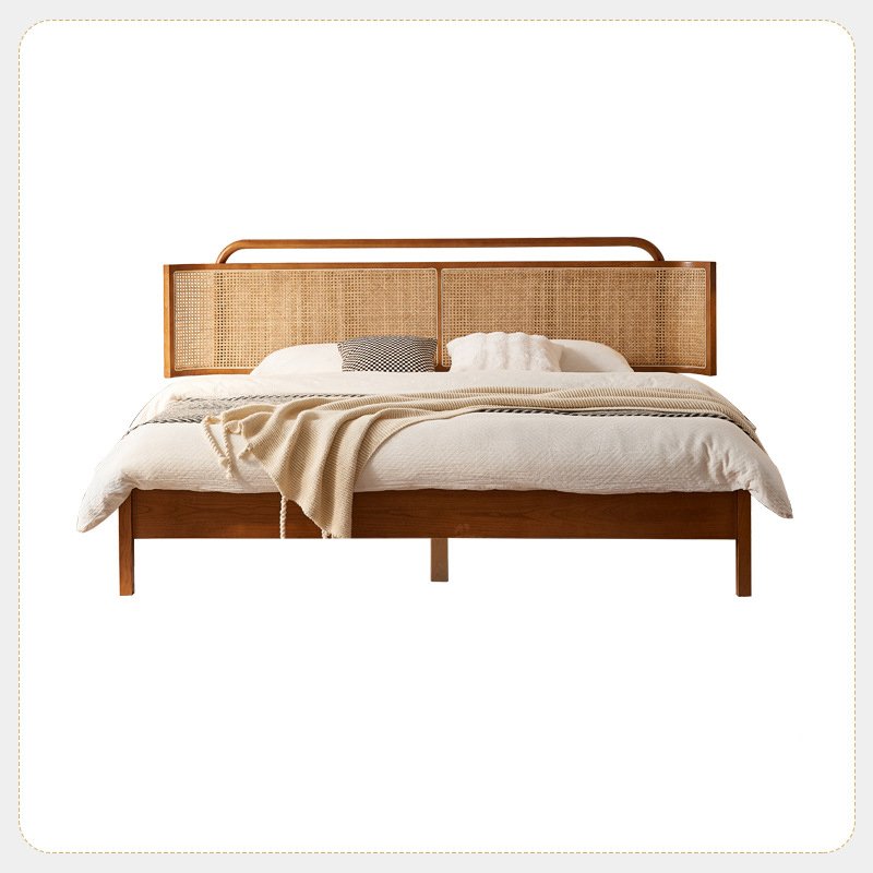 nordic rattan woven solid wood bed nordic rattan woven solid wood bed