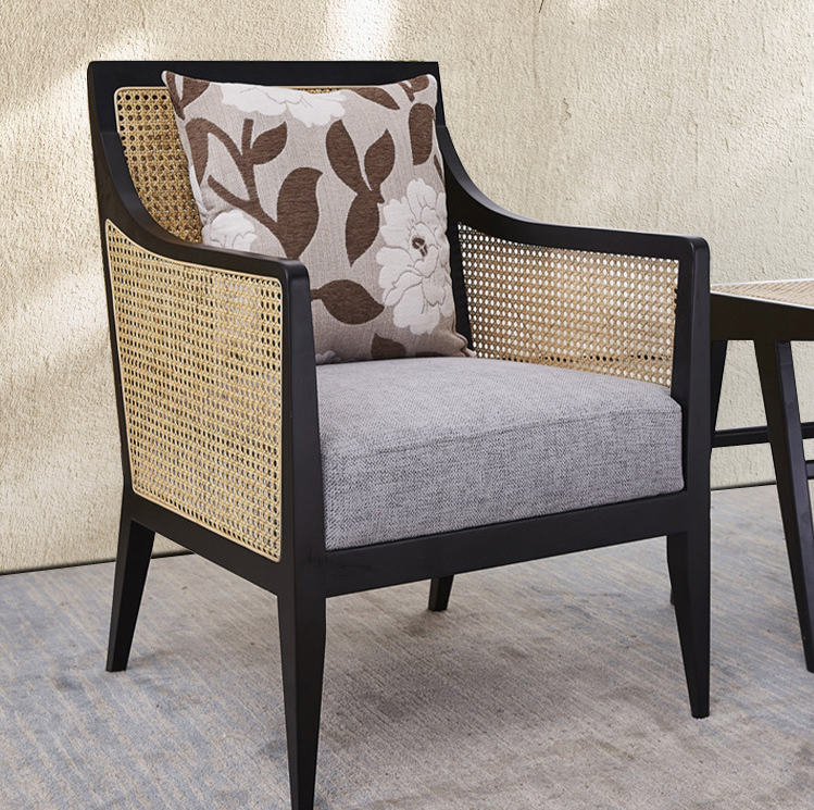 nordic solid wood rattan woven leisure chair nordic solid wood rattan woven leisure chair