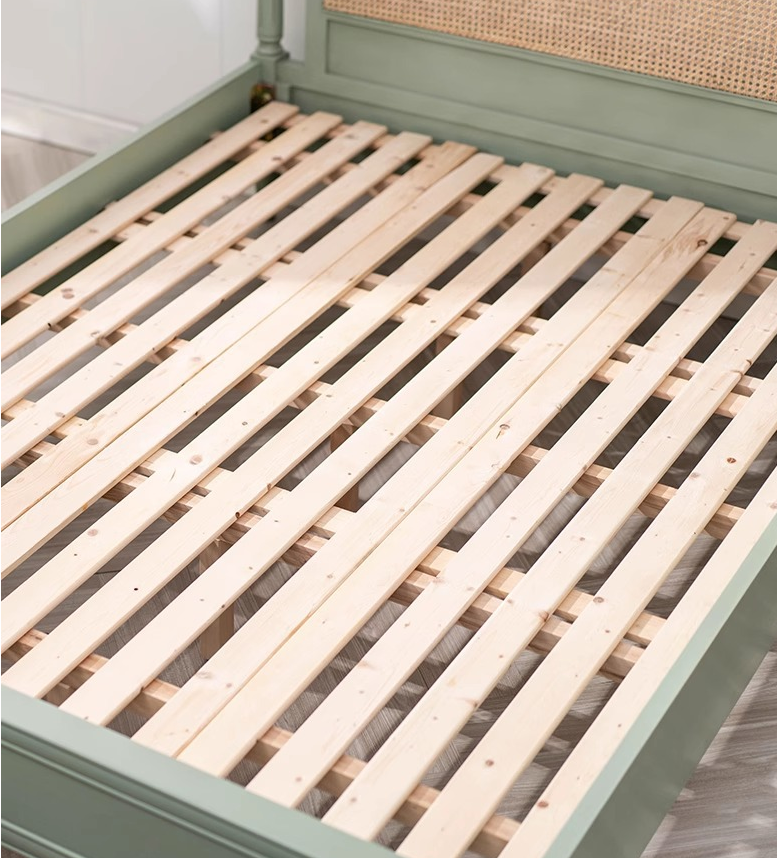 nordic cream style solid wood rattan bed nordic cream style solid wood rattan bed