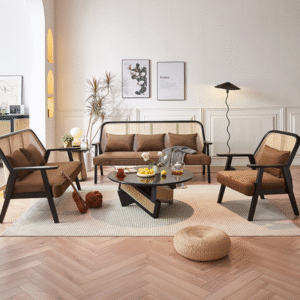 nordic solid wood sofa set