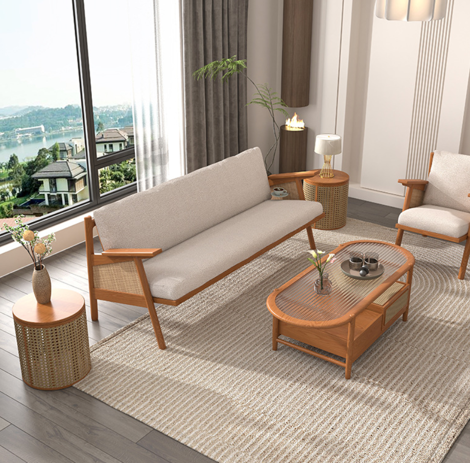 wabi sabi style southeast asian solid wood rattan sofa wabi sabi style southeast asian solid wood rattan sofa