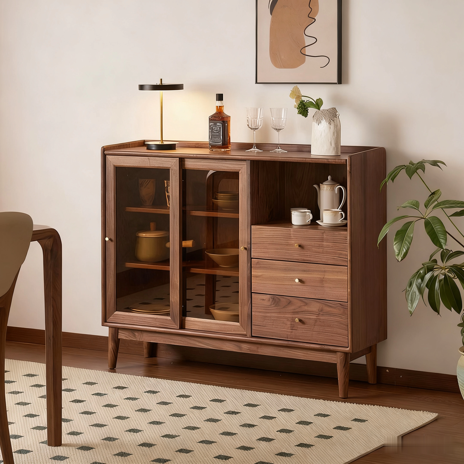 new chinese style solid black walnut sideboard new chinese style solid black walnut sideboard