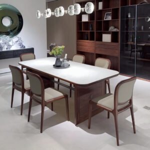 New Chinese-Style North American Black Walnut Dining Table and Chair Set