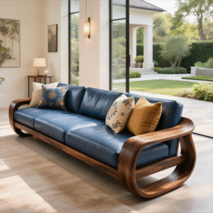 new chinese style straight north american black walnut wood sofa