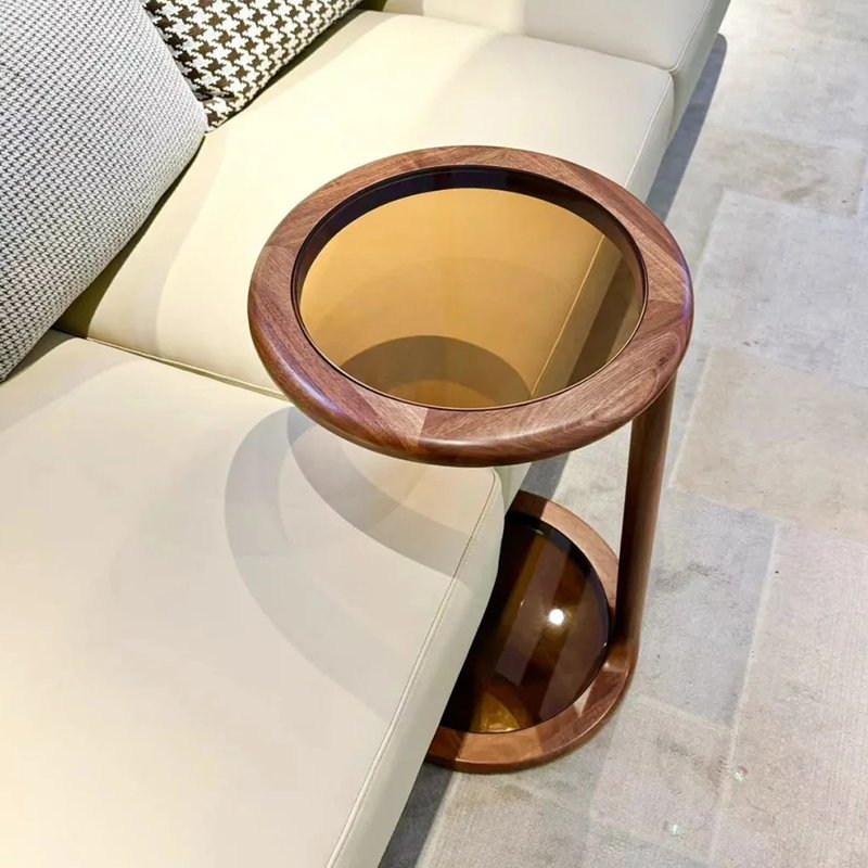 new chinese style walnut solid wood small round side table new chinese style walnut solid wood small round side table