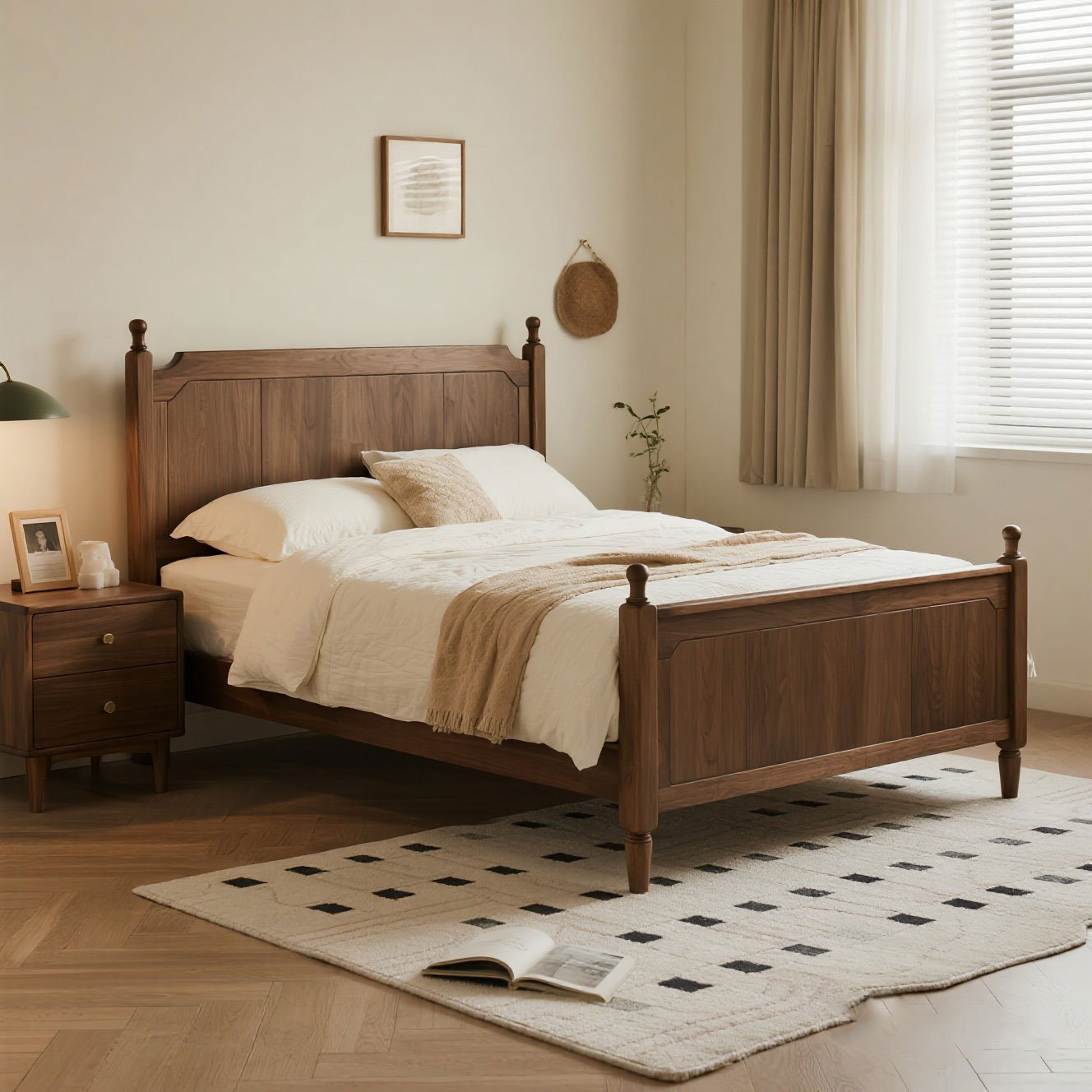 solid wood bed (black walnut & ash wood) solid wood bed (black walnut & ash wood)