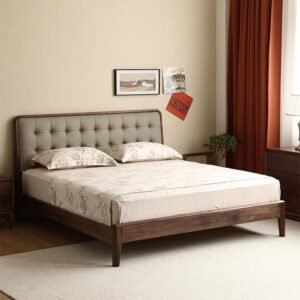 new chinese style 1.8m solid black walnut bed