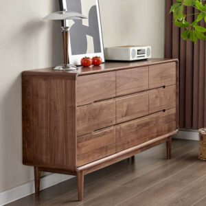 new chinese style solid black walnut nine drawer chest