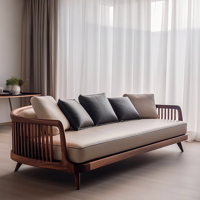 new chinese style light luxury solid black walnut sofa new chinese style light luxury solid black walnut sofa