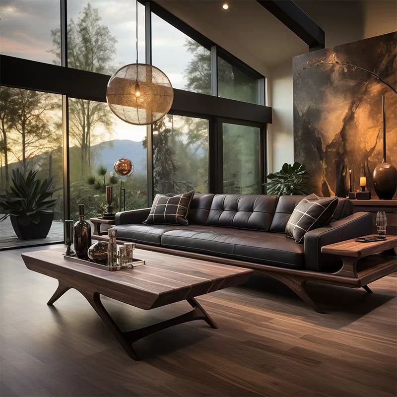 new chinese style black walnut sofa new chinese style black walnut sofa