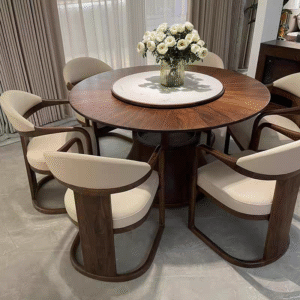 new chinese style north american black walnut round dining table and chairs