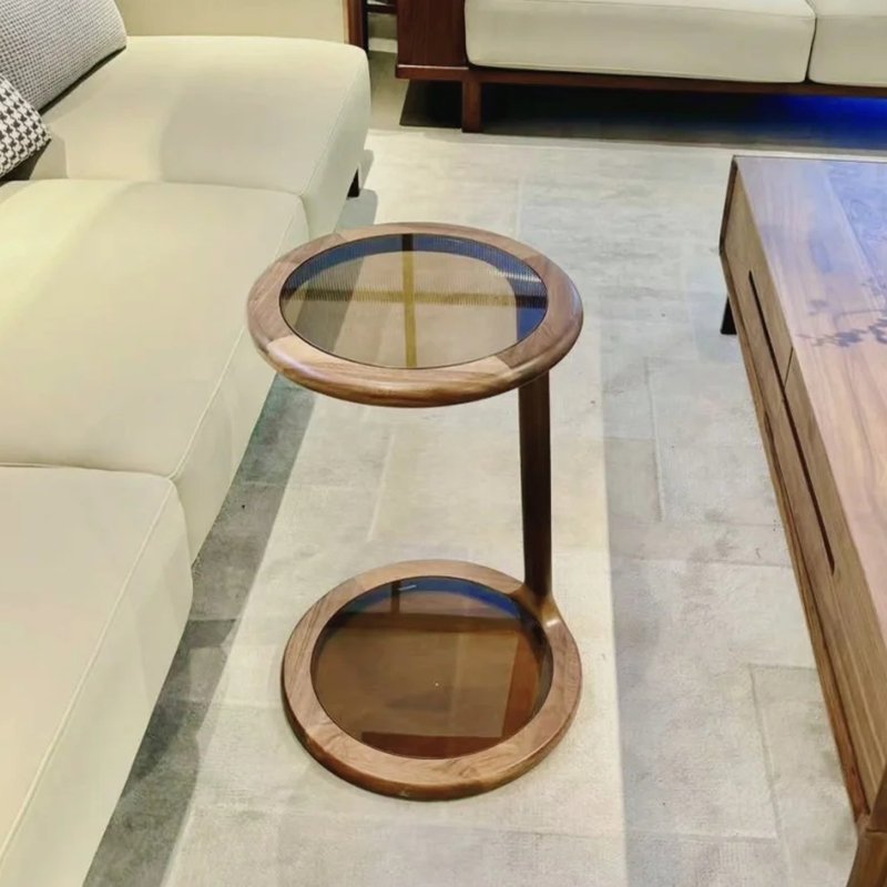 new chinese style walnut solid wood small round side table new chinese style walnut solid wood small round side table