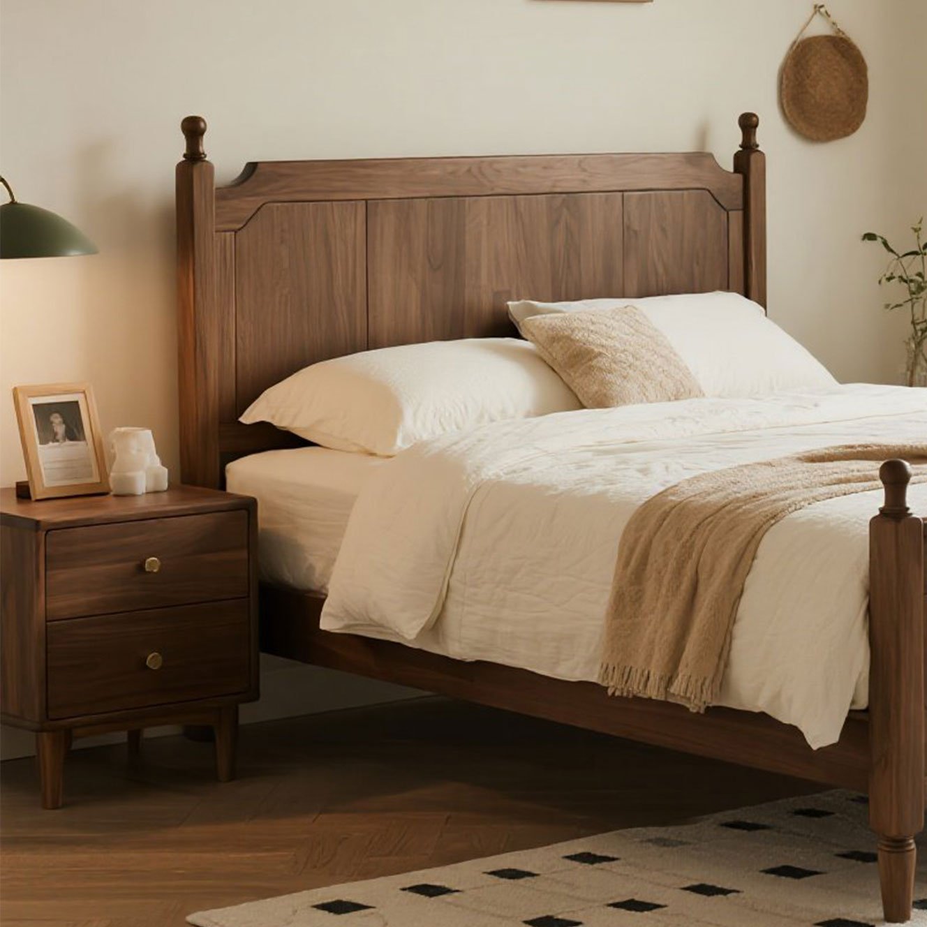 solid wood bed (black walnut & ash wood) solid wood bed (black walnut & ash wood)