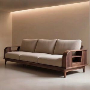new chinese style straight north american black walnut wood sofa