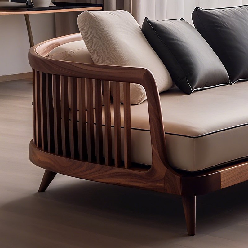 new chinese style light luxury solid black walnut sofa new chinese style light luxury solid black walnut sofa