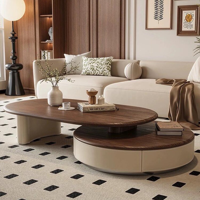 new chinese style black walnut extendable oval coffee table new chinese style black walnut extendable oval coffee table