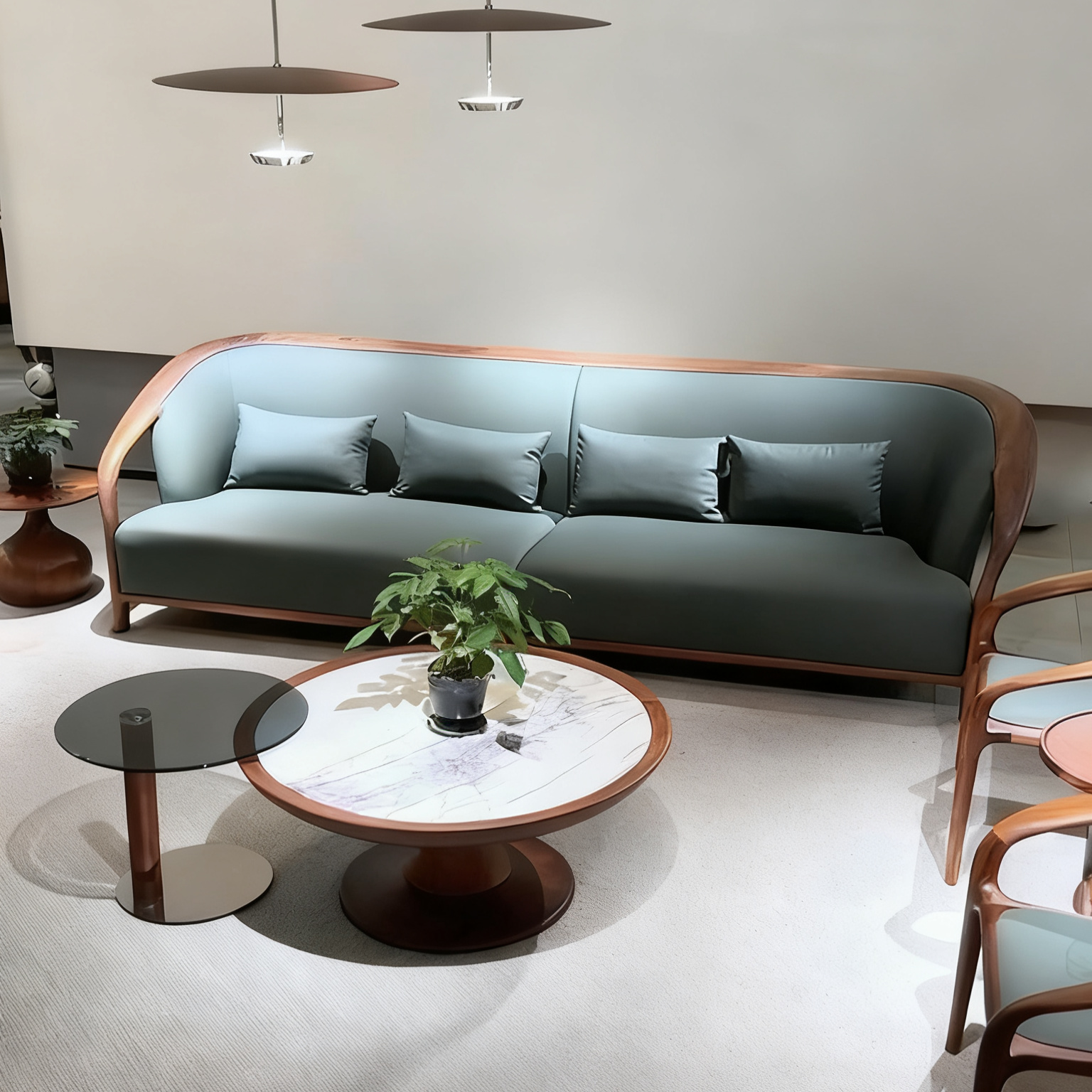 new chinese style black walnut sofa set new chinese style black walnut sofa set