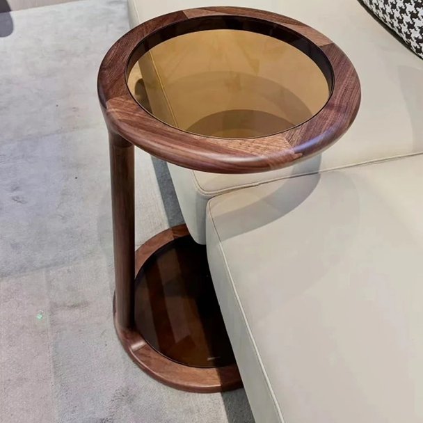 new chinese style walnut solid wood small round side table new chinese style walnut solid wood small round side table