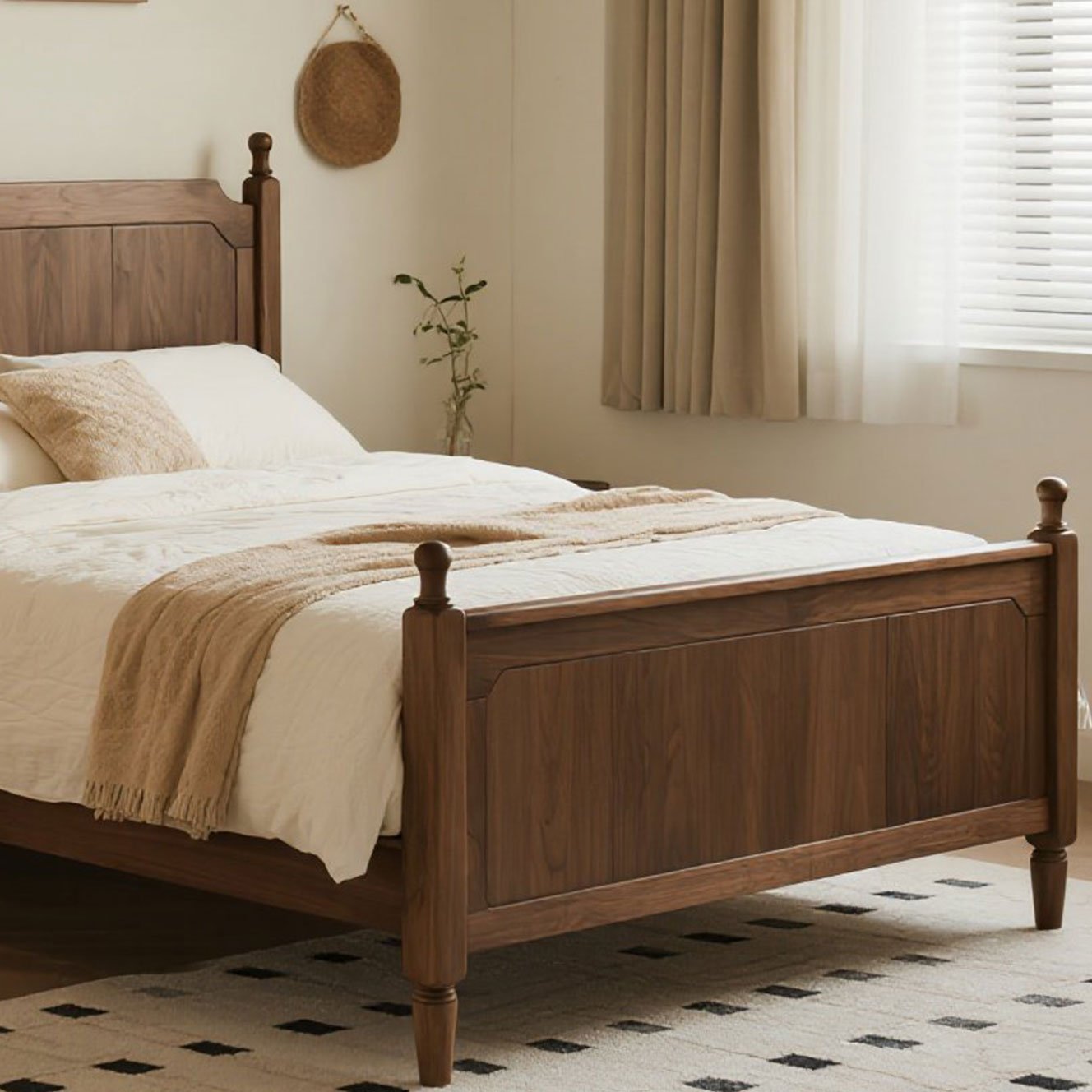 solid wood bed (black walnut & ash wood) solid wood bed (black walnut & ash wood)
