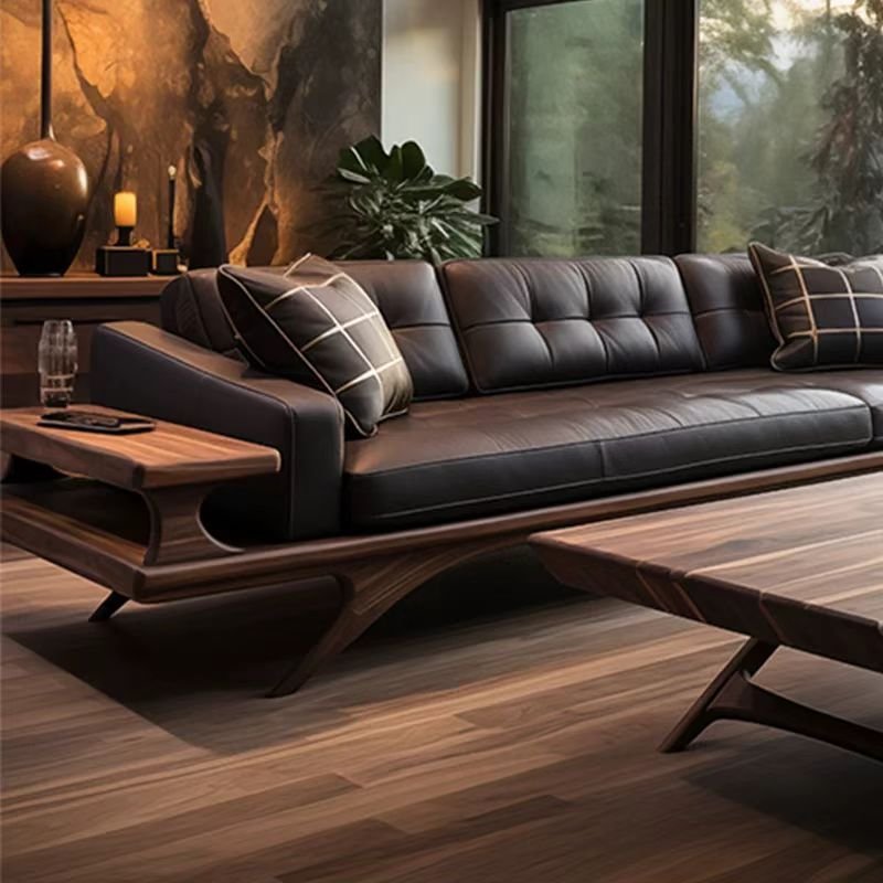 new chinese style black walnut sofa new chinese style black walnut sofa