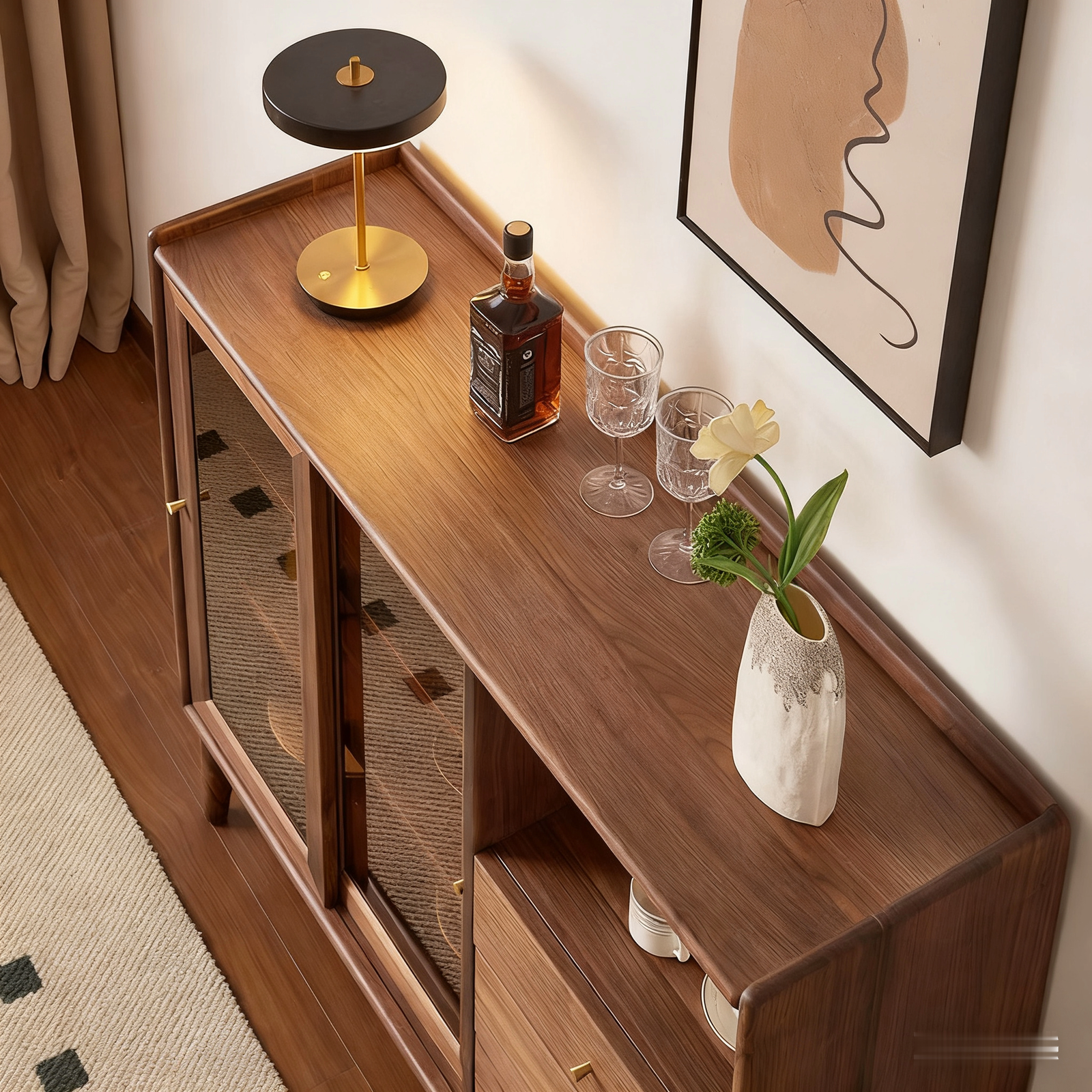 new chinese style solid black walnut sideboard new chinese style solid black walnut sideboard