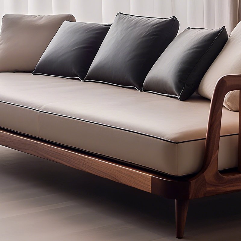 new chinese style light luxury solid black walnut sofa new chinese style light luxury solid black walnut sofa