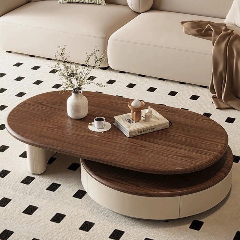 new chinese style black walnut extendable oval coffee table new chinese style black walnut extendable oval coffee table