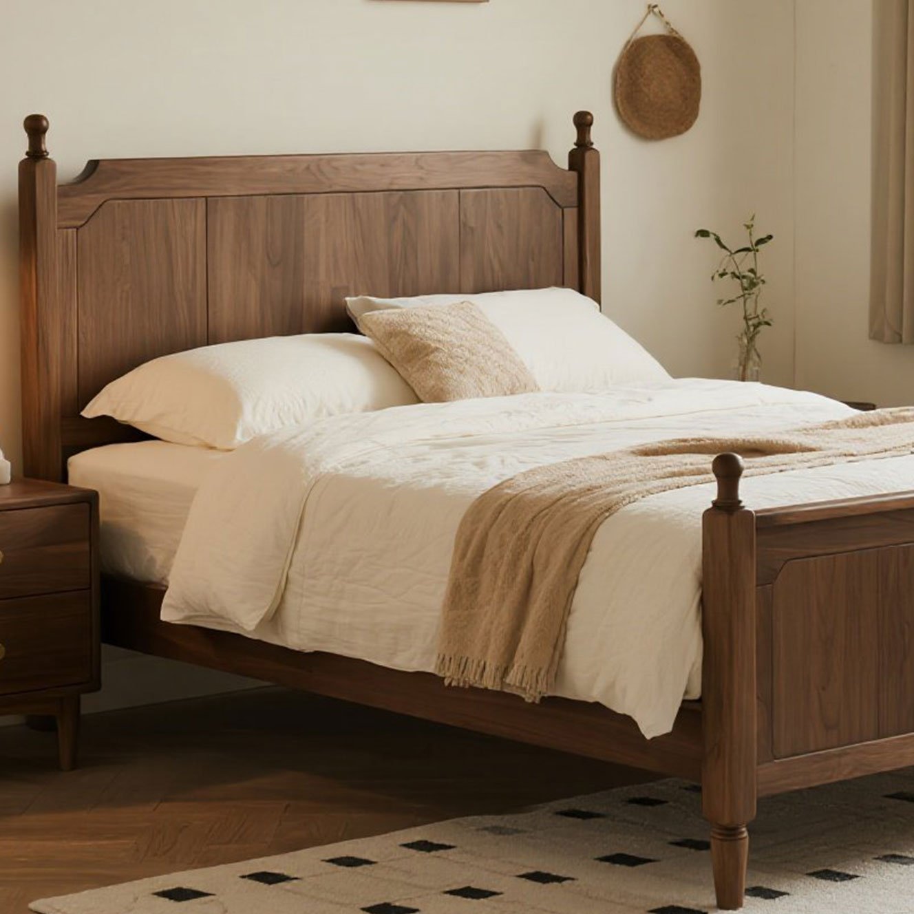 solid wood bed (black walnut & ash wood) solid wood bed (black walnut & ash wood)
