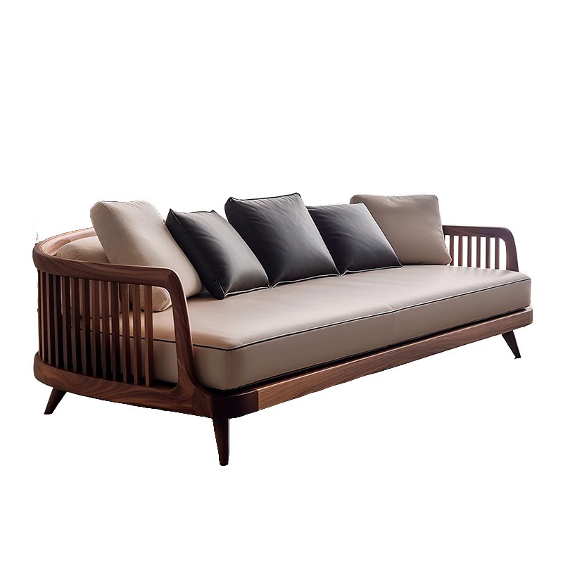 new chinese style light luxury solid black walnut sofa new chinese style light luxury solid black walnut sofa
