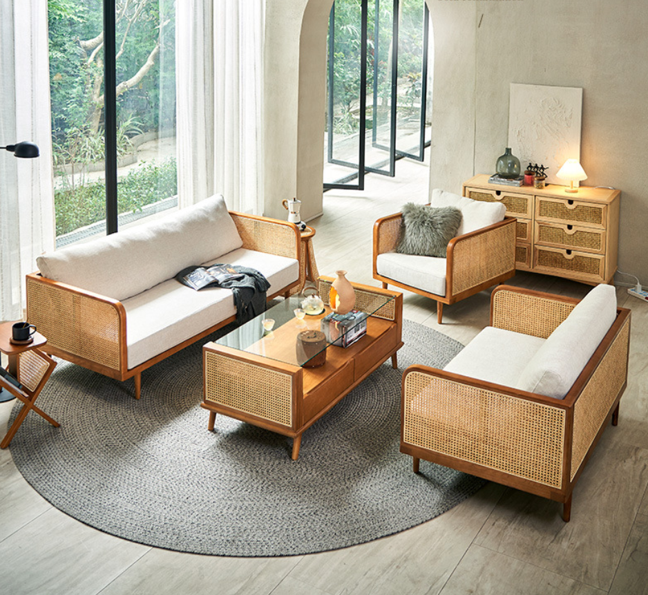 Modern Neo-Chinese Style Retro Solid Wood Sofa - 图片 2