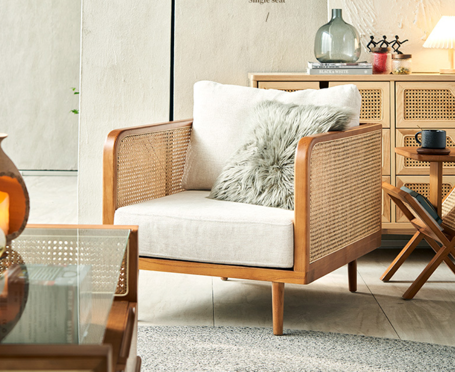 Modern Neo-Chinese Style Retro Solid Wood Sofa - 图片 15