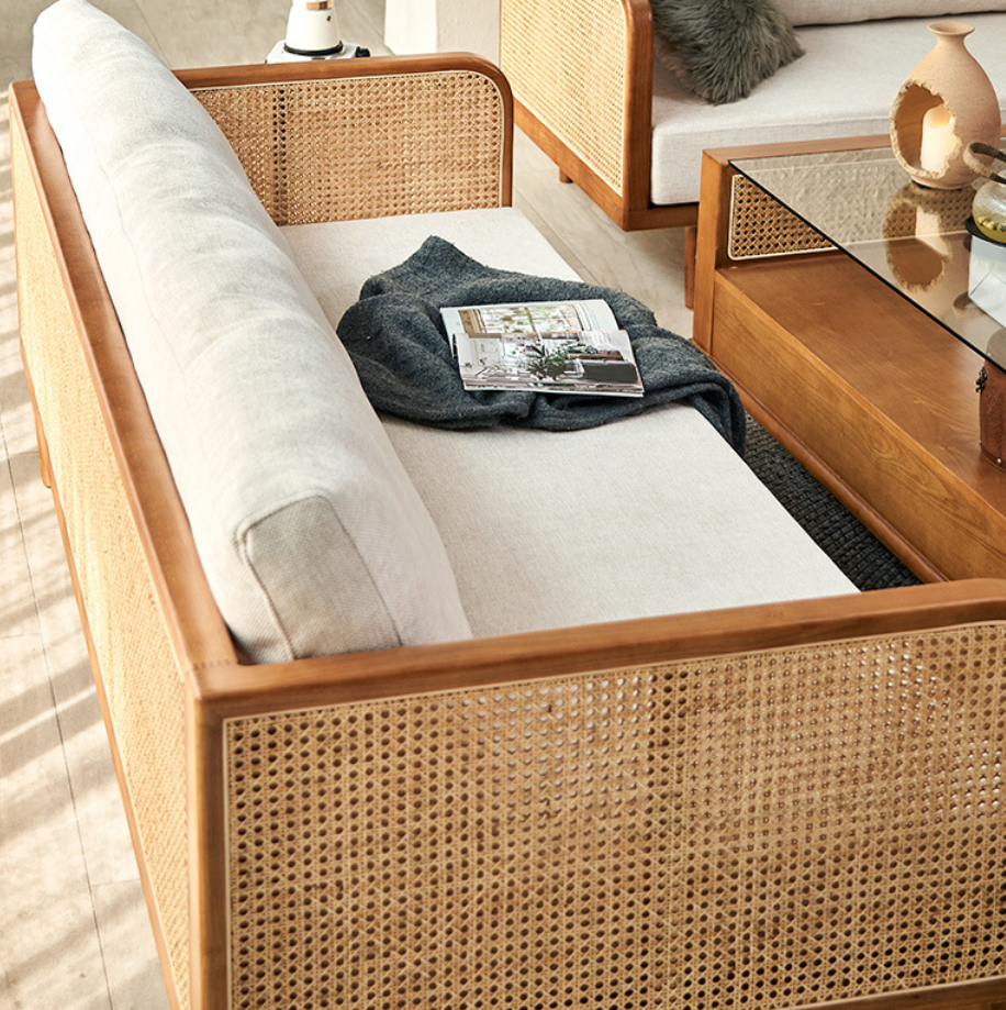 Modern Neo-Chinese Style Retro Solid Wood Sofa - 图片 12