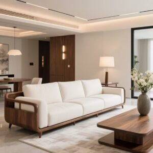 new chinese style black walnut straight row sofa