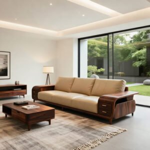 new chinese style black walnut straight row sofa