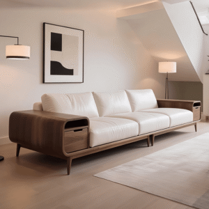 new chinese style black walnut straight row sofa