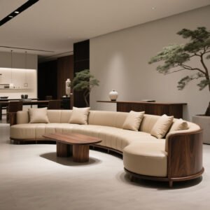 new chinese style solid black walnut sofa