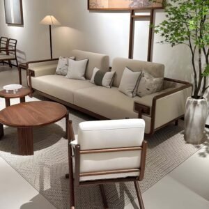 new chinese style solid black walnut sofa set