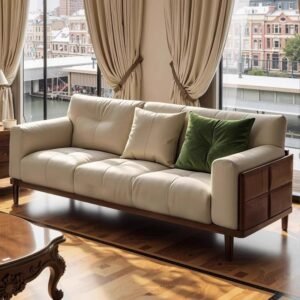 new chinese style solid black walnut sofa