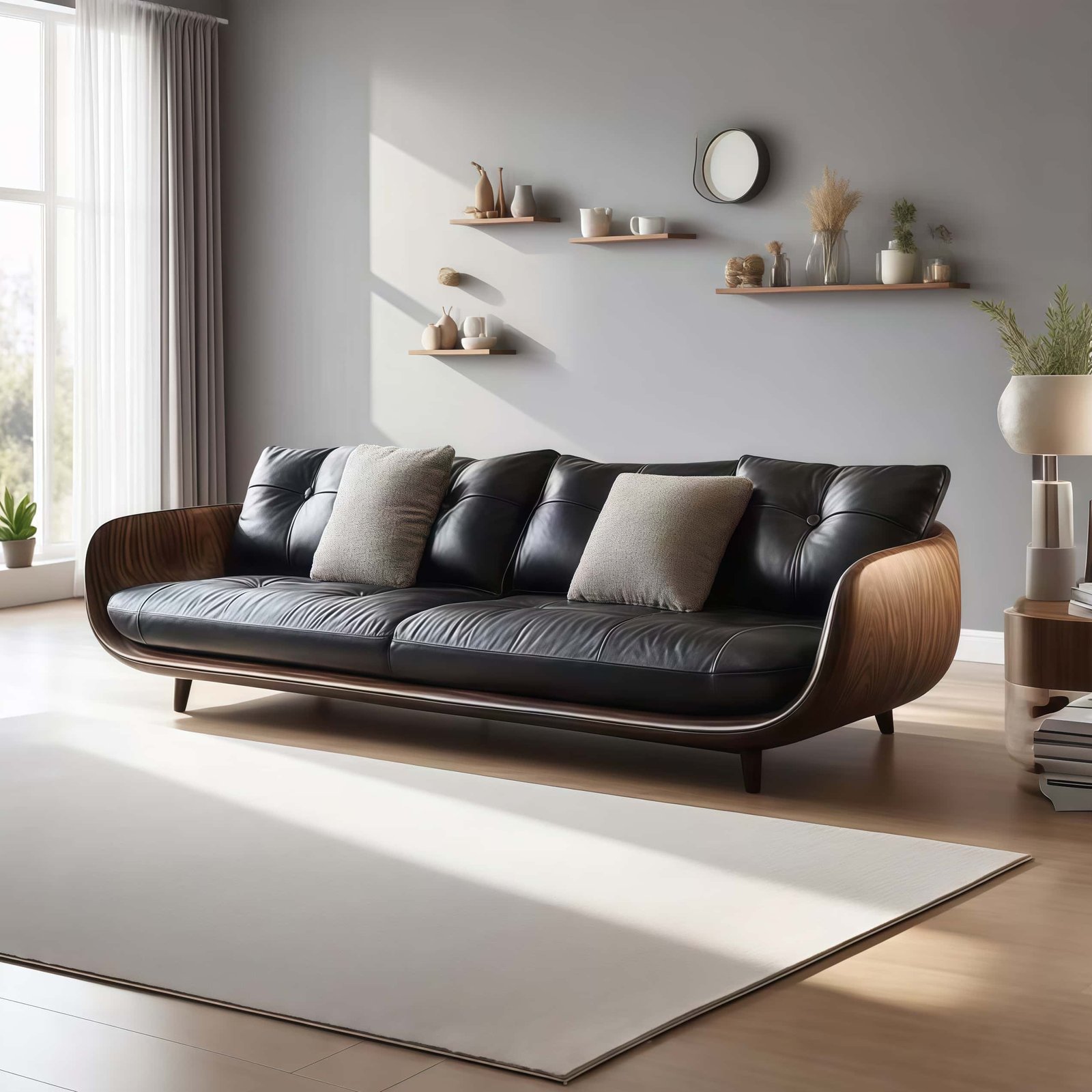 new chinese style black walnut straight row sofa new chinese style black walnut straight row sofa