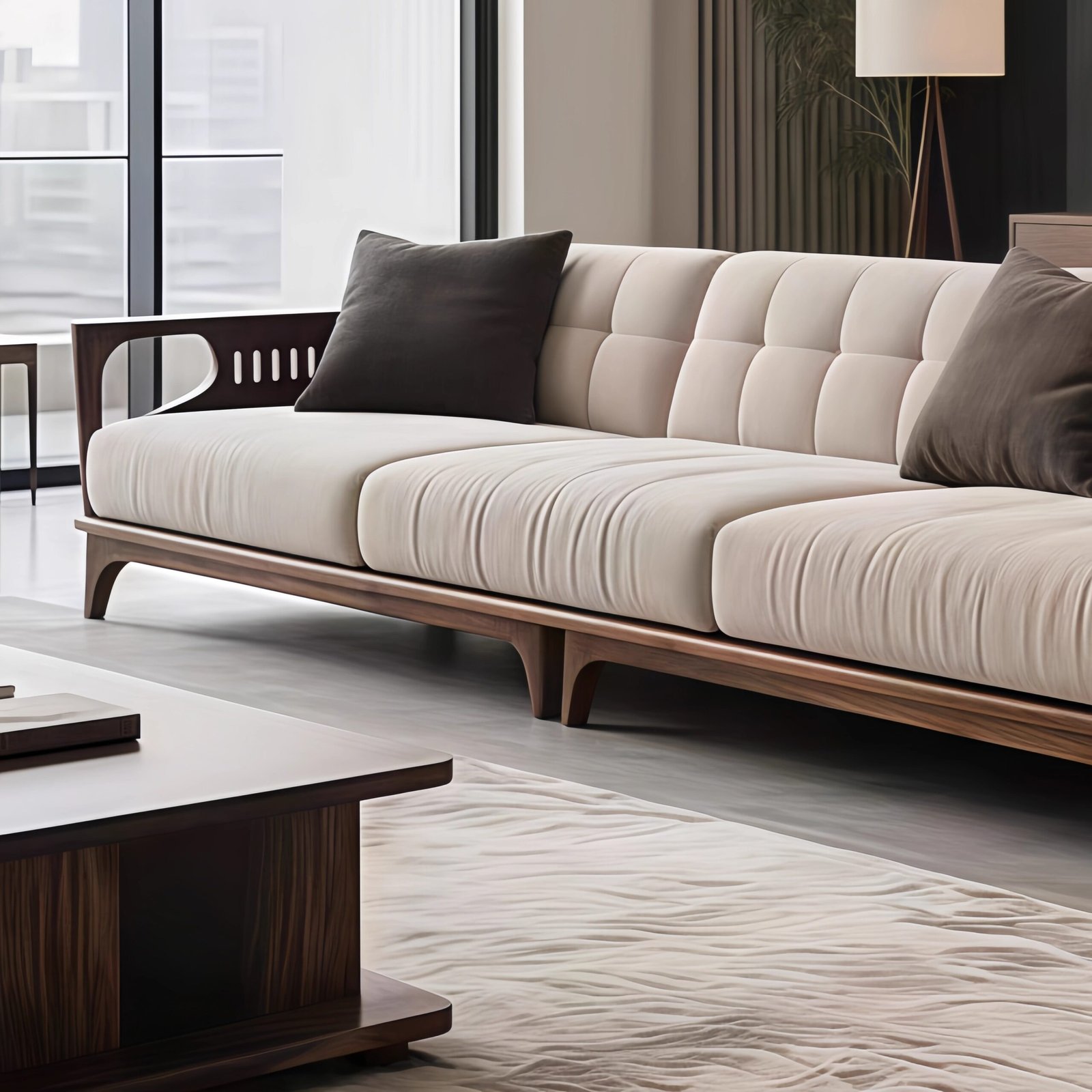 new chinese style walnut solid wood straight row sofa new chinese style walnut solid wood straight row sofa