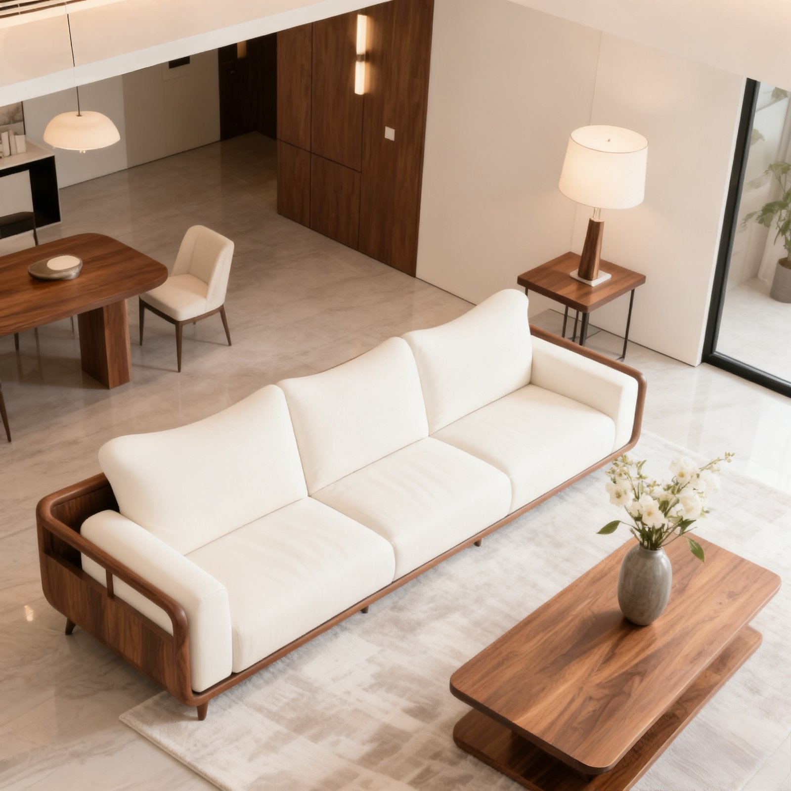 new chinese style black walnut straight row sofa new chinese style black walnut straight row sofa