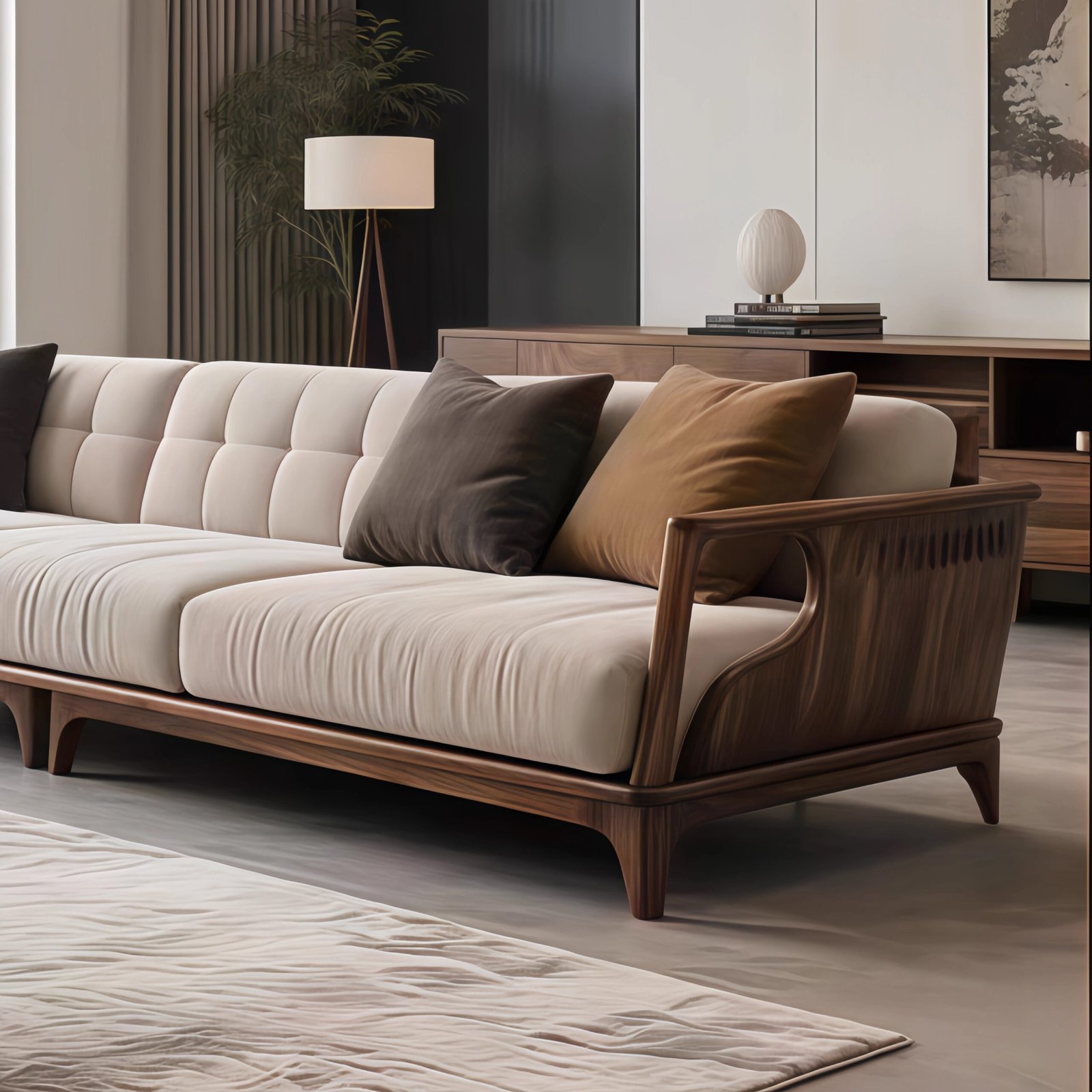 new chinese style walnut solid wood straight row sofa new chinese style walnut solid wood straight row sofa