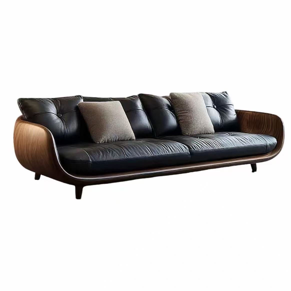 new chinese style black walnut straight row sofa new chinese style black walnut straight row sofa