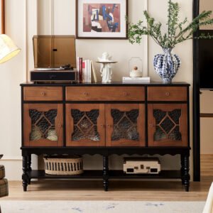 mid century style solid wood sideboard