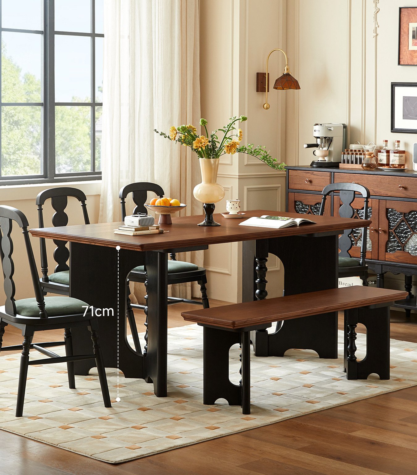 mid century style solid wood dining table and chair set mid century style solid wood dining table and chair set