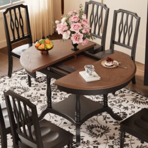 solid wood dining table mid century style round table